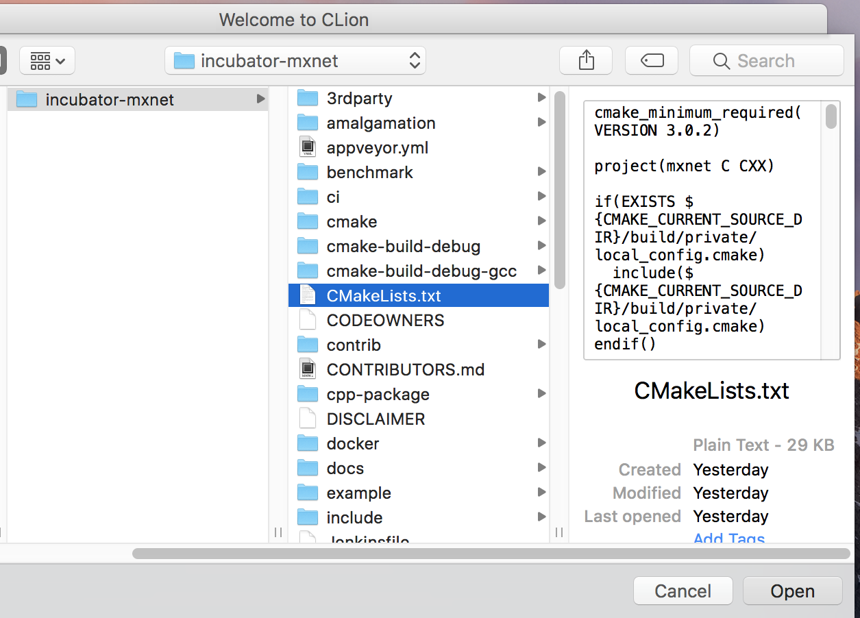 CLion - open project (2)